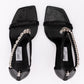 Jimmy Choo Black Leather Verity Sandals 100