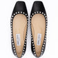 Jimmy Choo Black Leather Dome Studs Mirele Ballet Flat