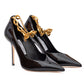 Jimmy Choo Black Patent Leather Diamond Talura Pumps