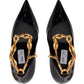 Jimmy Choo Black Patent Leather Diamond Talura Pumps