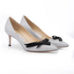 Jimmy Choo Silver Fine Glitter Fabric Romy 60 Pumps