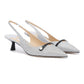 Jimmy Choo Silver Fine Glitter Amita 45 Slingback Pumps