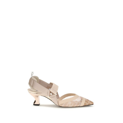 Fendi Beige Nylon Lace-Up