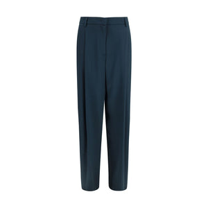 Giorgio Armani Blue Silk Casual Pants