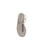 Brunello Cucinelli Blue Calf Leather Bos Taurus Strap-On Sandals