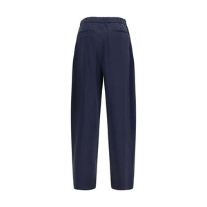Giorgio Armani Blue Silk Casual Pants