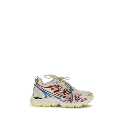 Off-White Multicolor Polyester Athletic Sneakers