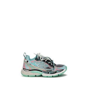 Off-White Multicolor Polyester Athletic Sneakers