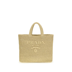 Prada Beige Raffia Handbag