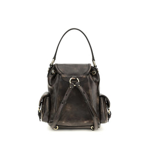 Miu Miu Brown Calf Leather Bos Taurus Backpack