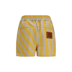 Fendi Bicolor Cotton Bermuda Shorts