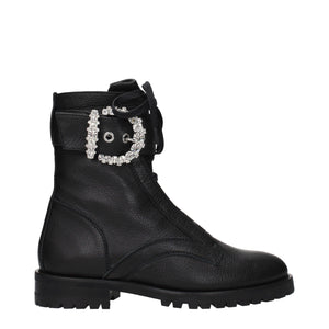 Jimmy Choo Black Leather Ankle Boots