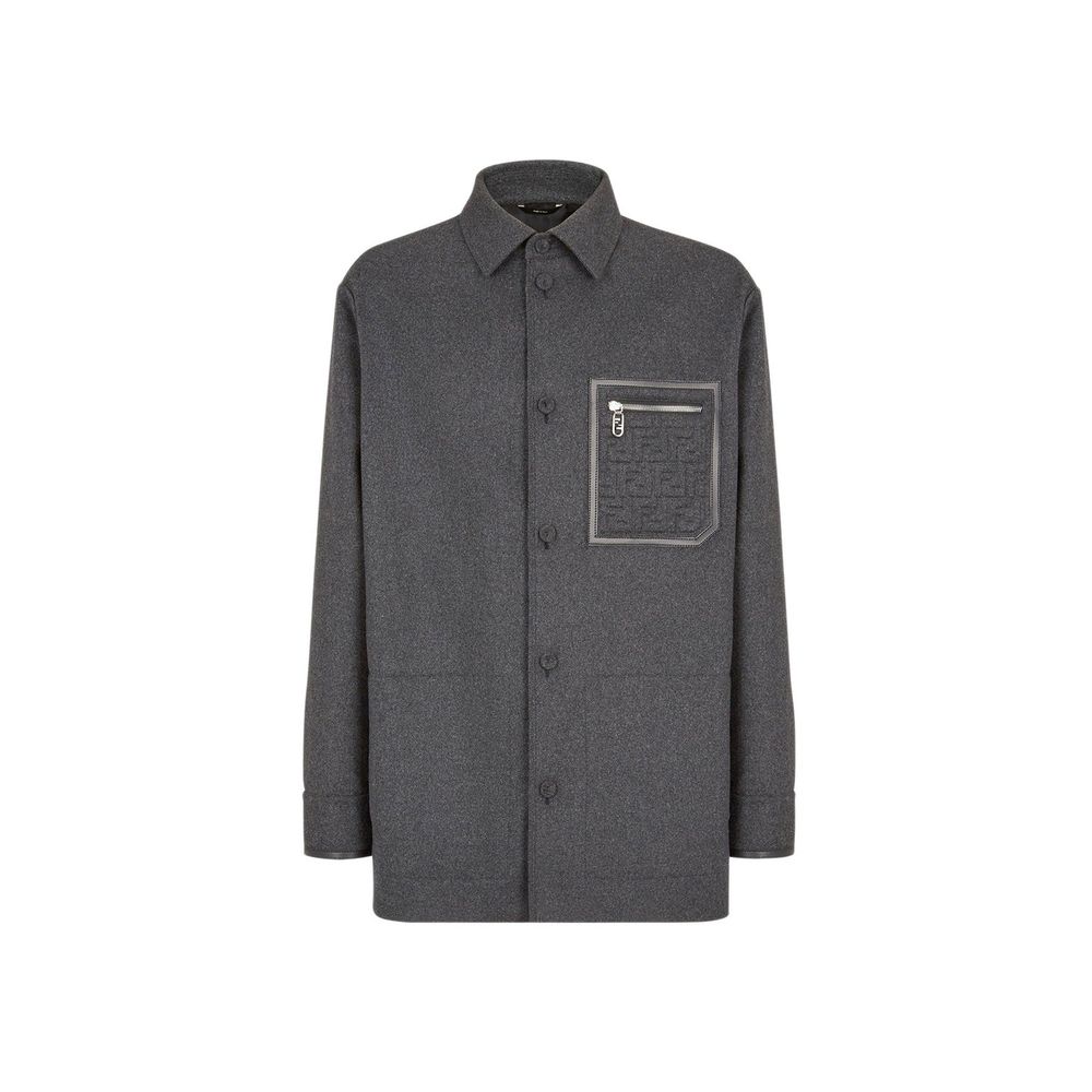 Fendi Gray Cashmere Jackets And Coat