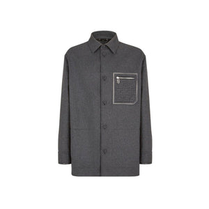 Fendi Gray Cashmere Jackets And Coat