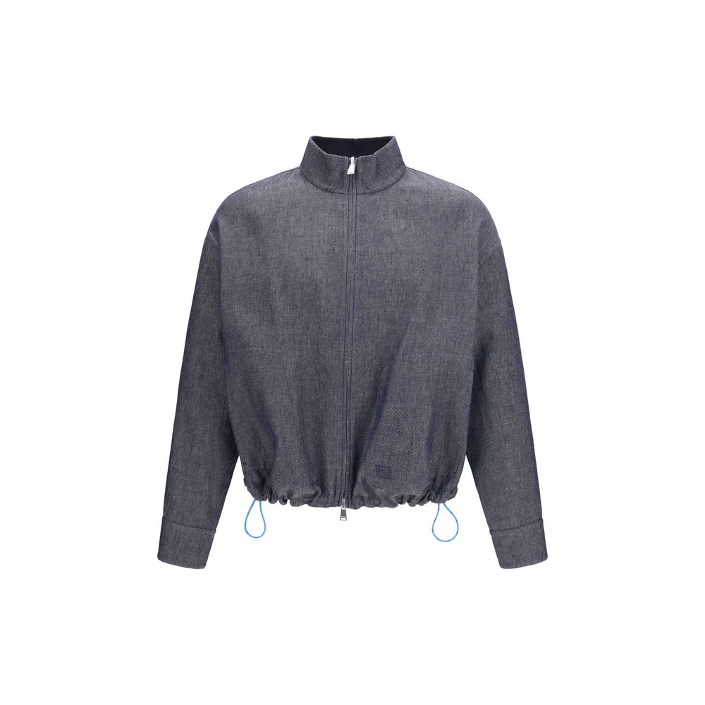 Fendi Blue Linen Denim Jacket