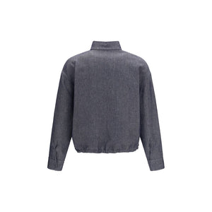 Fendi Blue Linen Denim Jacket