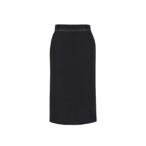 Fendi Black Virgin Wool Long Skirt