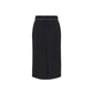 Fendi Black Virgin Wool Long Skirt