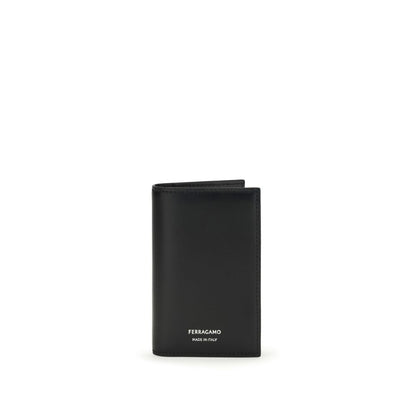 Ferragamo Black Calf Leather Bos Taurus Wallet