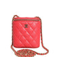 Chanel Red Caviar Quilted Small Vertical Coco Beauty Vanity Case with Chain