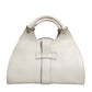 Gucci White Leather Stirrup Top Handle Bag