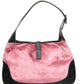 Gucci Jackie Pink Velvet And Black Leather Shoulder Bag