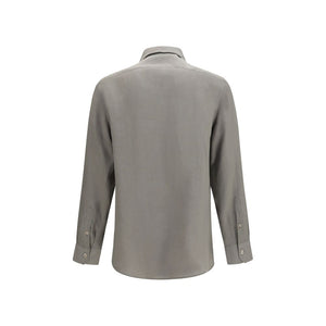 Brunello Cucinelli Bicolor Linen Dress Shirt