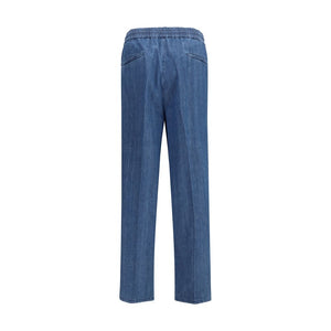 Brunello Cucinelli Blue Cotton Casual Pants