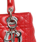 Christian Dior Red Cannage Lambskin Leather Lady Dior Bag