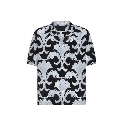 Valentino Garavani Black Silk Pattern Shirt