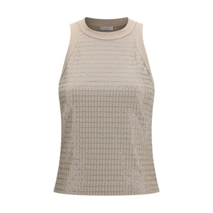 Brunello Cucinelli Beige Cotton T-Shirt