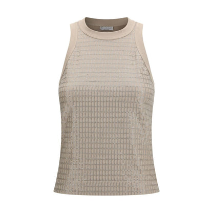 Brunello Cucinelli Beige Cotton T-Shirt