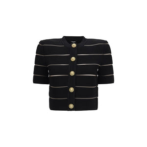 Balmain Black Viscose Cardigan