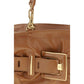 Balmain Brown Calf Leather Bos Taurus Handbag