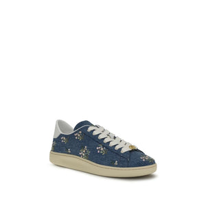 Valentino Garavani Blue Calf Leather Bos Taurus Low Top Sneakers