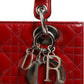 Christian Dior Cherry Red Patent Leather Cannage Quilting Small Lady Dior Bag