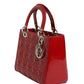 Christian Dior Cherry Red Patent Leather Cannage Quilting Small Lady Dior Bag