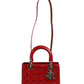Christian Dior Cherry Red Patent Leather Cannage Quilting Small Lady Dior Bag