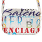 Balenciaga White Graffiti Print Leather Mini City Handbag
