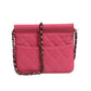 Chanel Pink Quilted Lambskin Leather Classic Square Mini Flap Bag