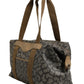 Saint Laurent Green and Brown Pattern Canvas Duffel Bag