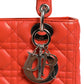 Christian Dior Orange Cannage Lambskin Leather Lady Dior Bag