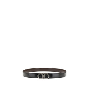 Ferragamo Black Calf Leather Bos Taurus Regular Belt