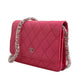 Chanel Pink Quilted Lambskin Wallet On Chain WOC Silver