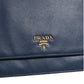 Prada Blue Saffiano Leather Wallet on Chain Clutch Bag