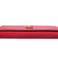 Saint Laurent Red Leather Monogram Wallet on Chain