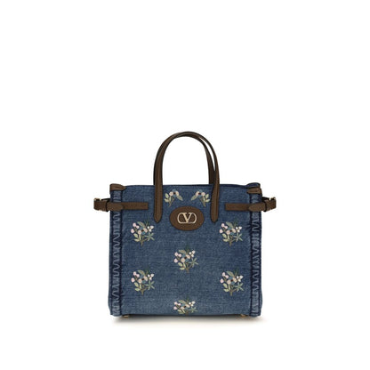 Valentino Garavani Blue Cotton Shoulder Bag
