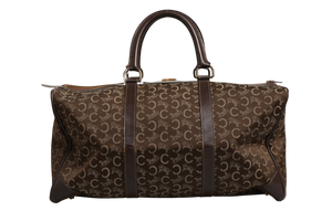 Celine Dark brown and Gold logo duffel