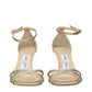 Jimmy Choo Beige Satin Stiletto Heel Sandals