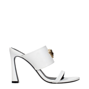 Versace Blue Leather Stiletto Heel Sandals